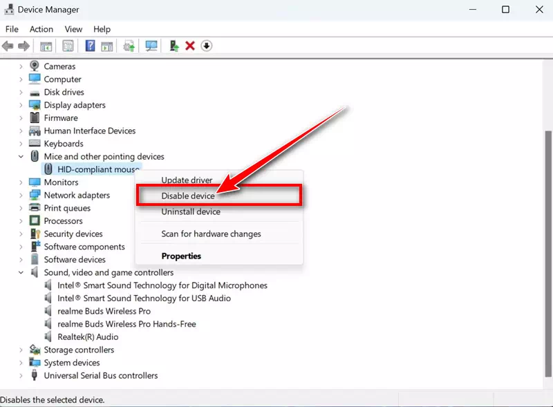 Válassza az Eszköz letiltása lehetőséget