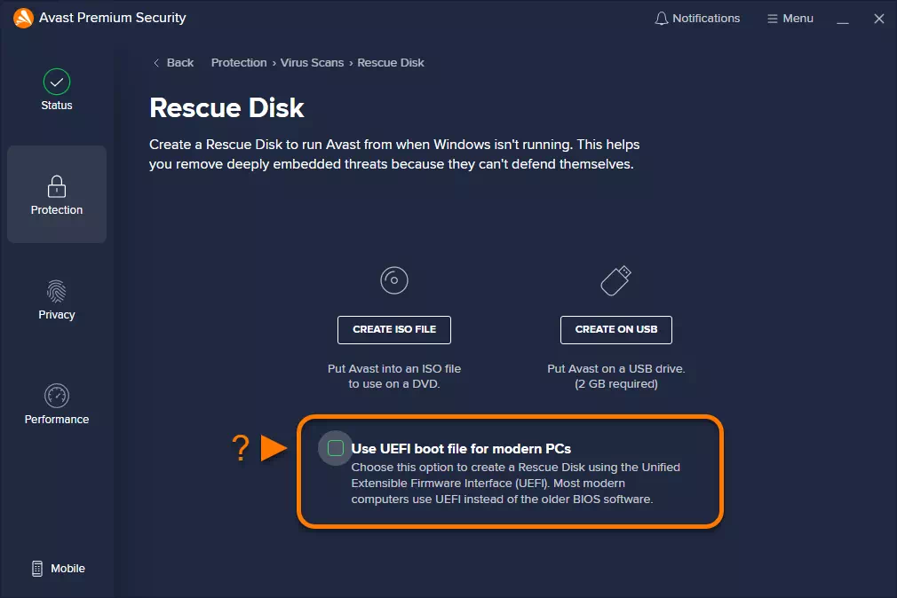 Avast Rescue Disk