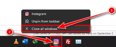 Close all Windows from Taskbar
