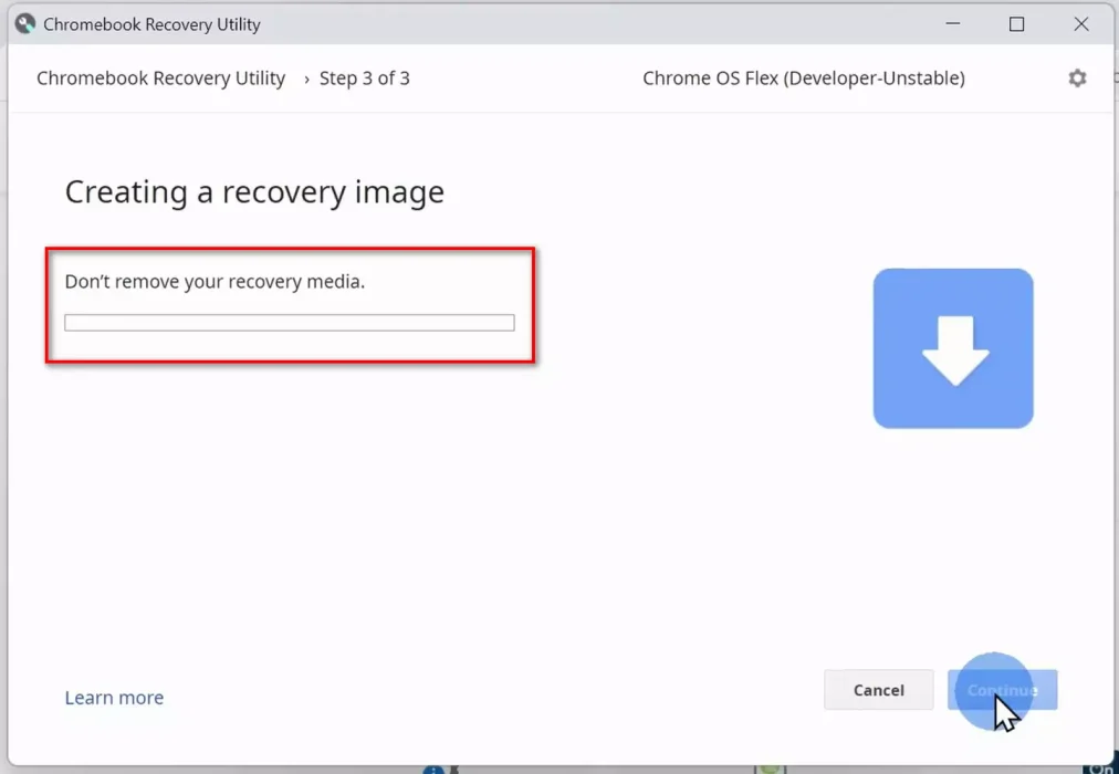 Creating a recovery image
