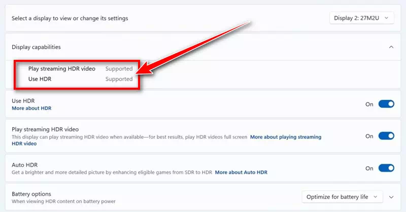 HDR Video streaming & Use HDR Supported