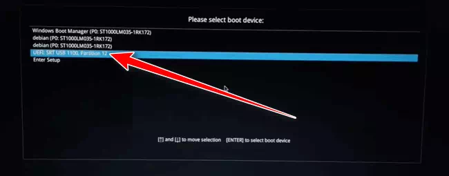 Select USB Drive and Continue