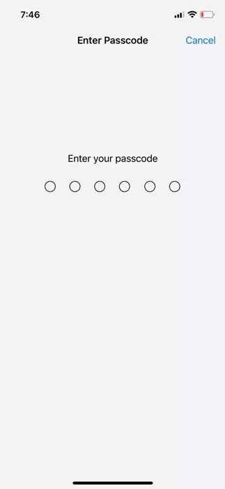 Passord for iPhone