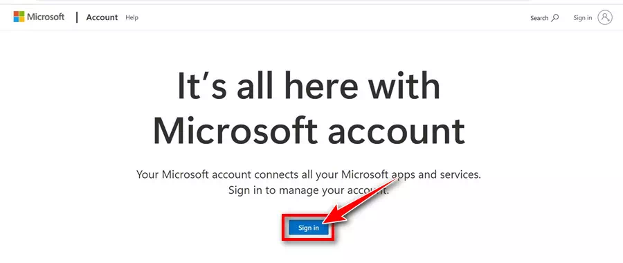 قم بتسجيل الدخول إلى حساب مايكروسوفت الخاص بك
