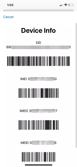 iPhone'unuzun IMEI numarası