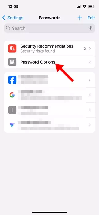 Опции за парола