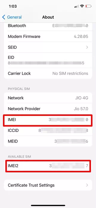 아이폰 IMEI 번호